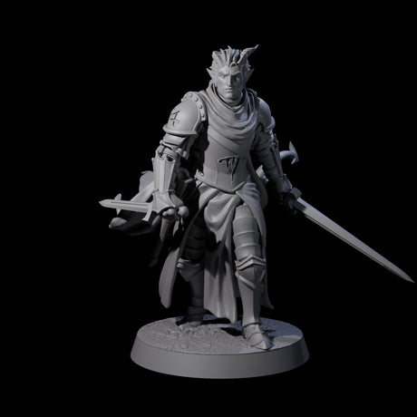 Valiant Tiefling Knight A Miniature for Dungeons and Dragons, Pathfinder or other TTRPGs