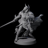 Valiant Tiefling Knight B Miniature for Dungeons and Dragons, Pathfinder or other TTRPGs