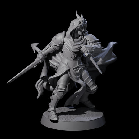 Valiant Tiefling Knight B Miniature for Dungeons and Dragons, Pathfinder or other TTRPGs