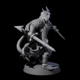 Valiant Tiefling Knight B Miniature for Dungeons and Dragons, Pathfinder or other TTRPGs