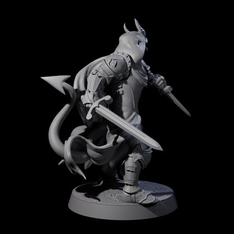Valiant Tiefling Knight B Miniature for Dungeons and Dragons, Pathfinder or other TTRPGs