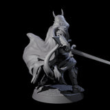 Valiant Tiefling Knight B Miniature for Dungeons and Dragons, Pathfinder or other TTRPGs