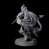 Valiant Tiefling Knight B Miniature for Dungeons and Dragons, Pathfinder or other TTRPGs