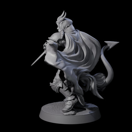 Valiant Tiefling Knight B Miniature for Dungeons and Dragons, Pathfinder or other TTRPGs