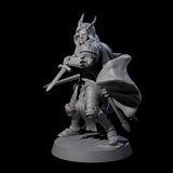 Valiant Tiefling Knight B Miniature for Dungeons and Dragons, Pathfinder or other TTRPGs