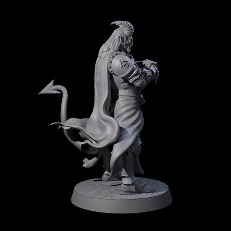 Valiant Tiefling Knight C Miniature for Dungeons and Dragons, Pathfinder or other TTRPGs