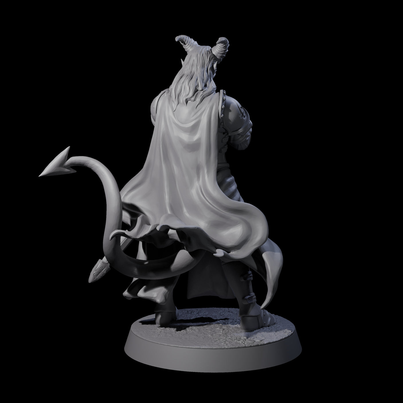 Valiant Tiefling Knight C Miniature for Dungeons and Dragons, Pathfinder or other TTRPGs