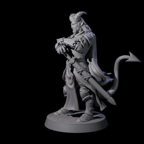 Valiant Tiefling Knight C Miniature for Dungeons and Dragons, Pathfinder or other TTRPGs