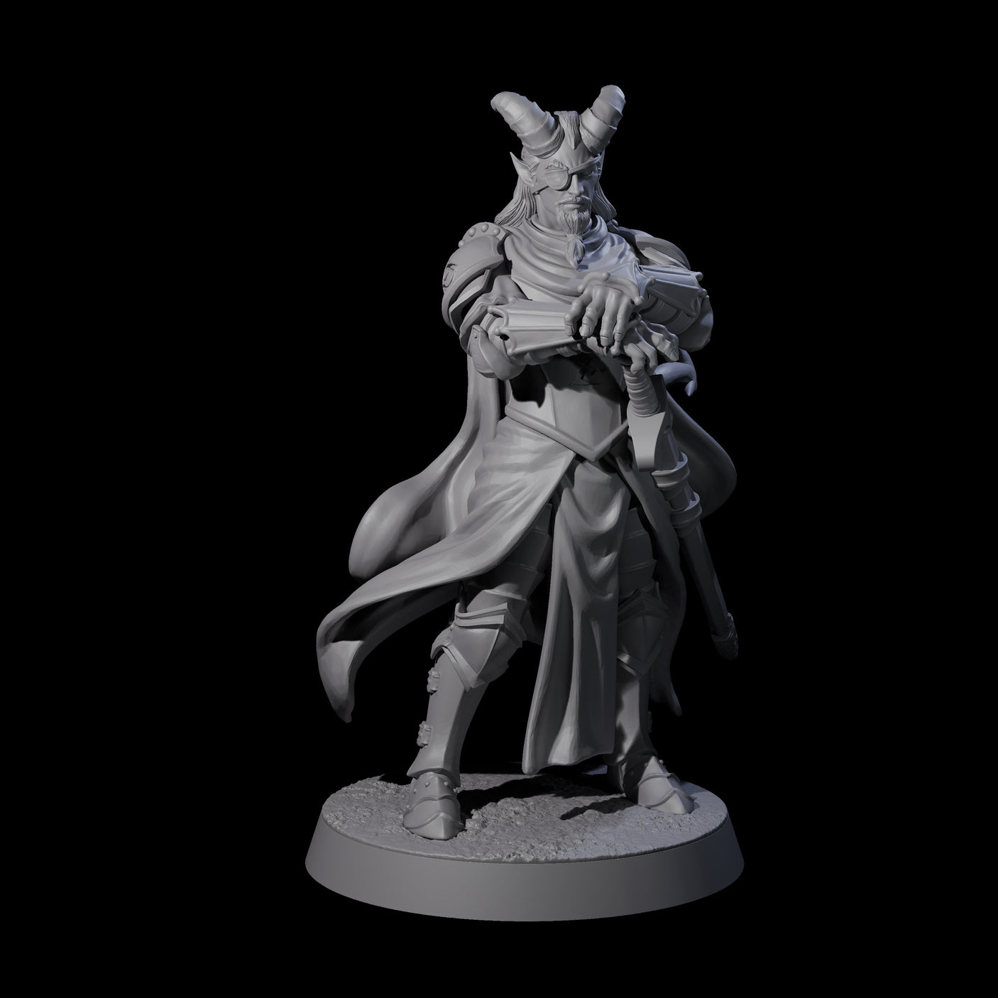 Valiant Tiefling Knights Miniature for Dungeons and Dragons, Pathfinder or other TTRPGs