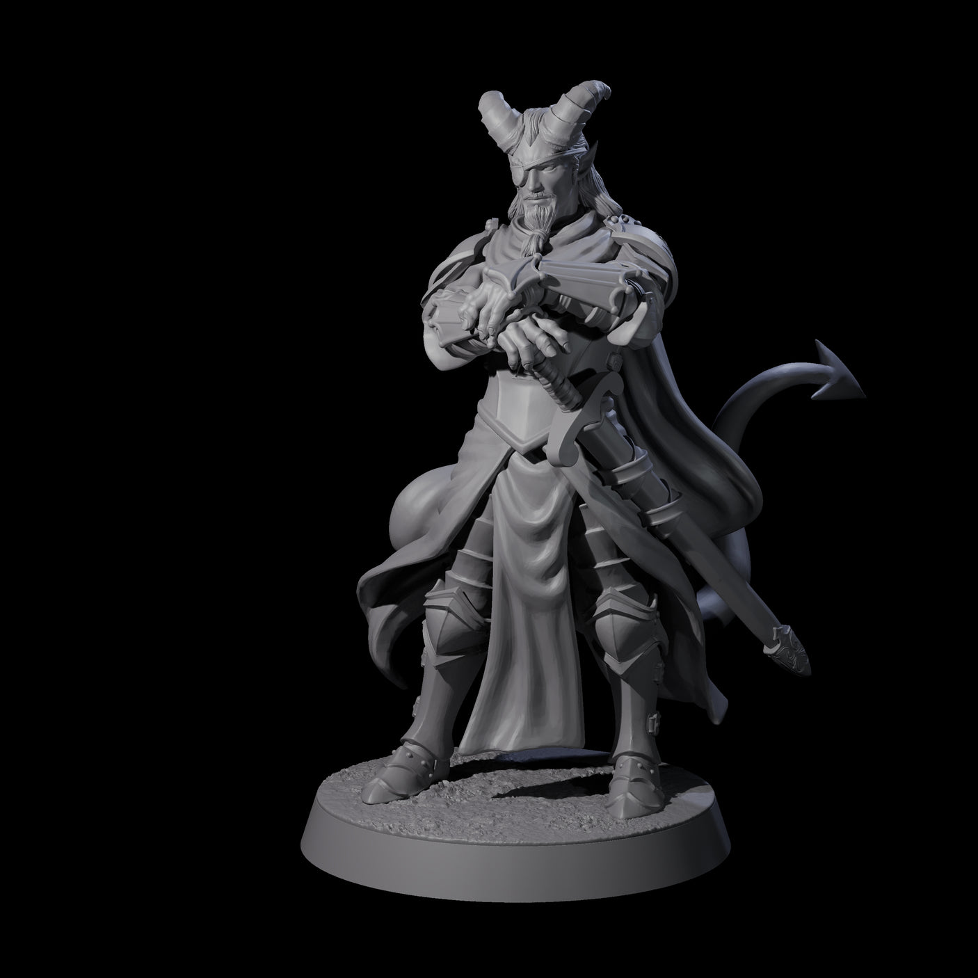 Valiant Tiefling Knights Miniature for Dungeons and Dragons, Pathfinder or other TTRPGs