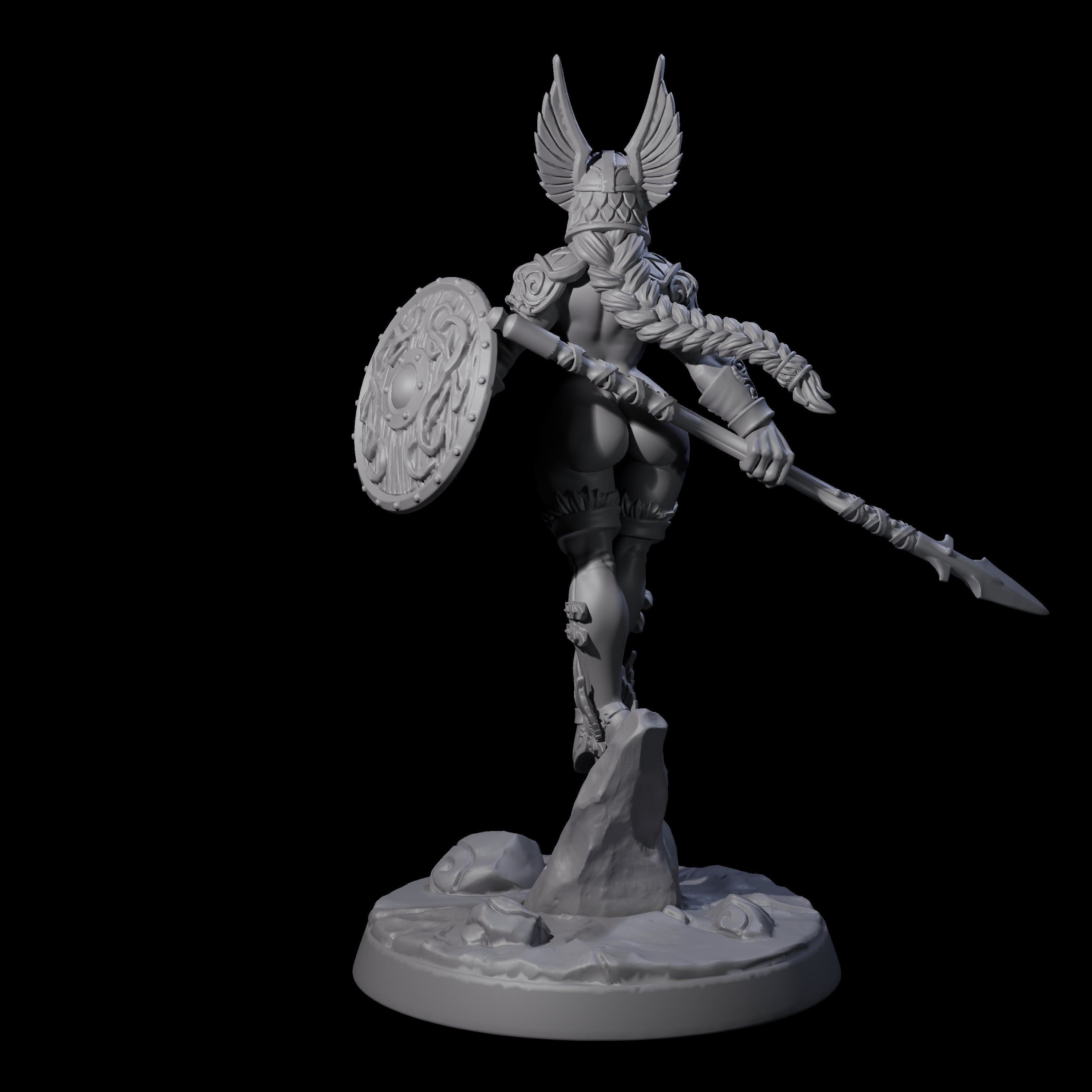 Valkyrie Armoured Viking Pin-up Miniature for Dungeons and Dragons, Pathfinder or other TTRPGs