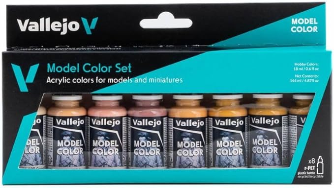 Vallejo Acrylic Paint 8 Skin Colours Collection Miniature for Dungeons and Dragons, Pathfinder or other TTRPGs