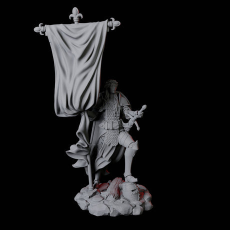 Valorous Fighter Miniature for Dungeons and Dragons, Pathfinder or other TTRPGs