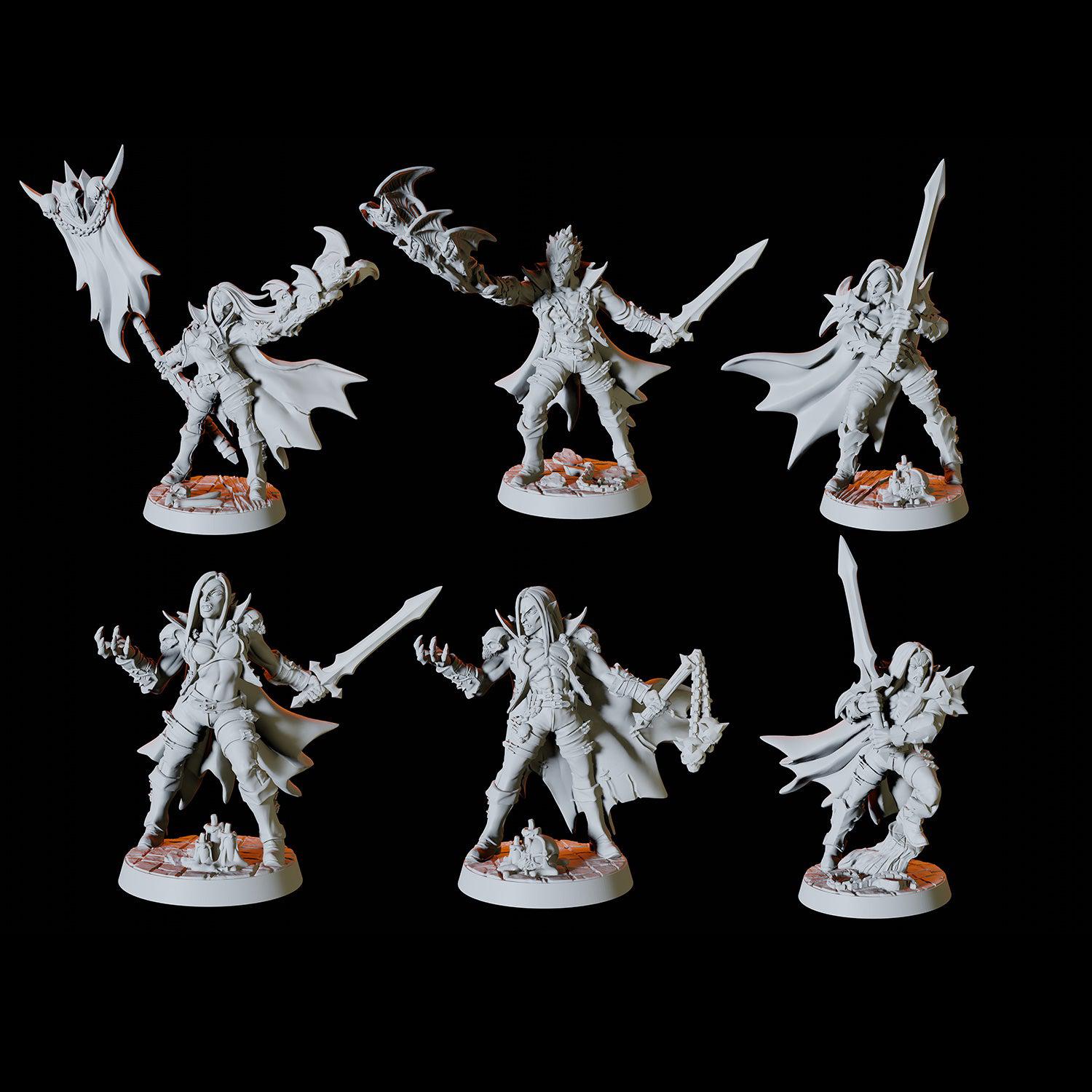 Six Vampire Miniatures for Dungeons and Dragons - Myth Forged