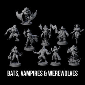 Vampire Hunter and the Hunted Miniature for Dungeons and Dragons, Pathfinder or other TTRPGs