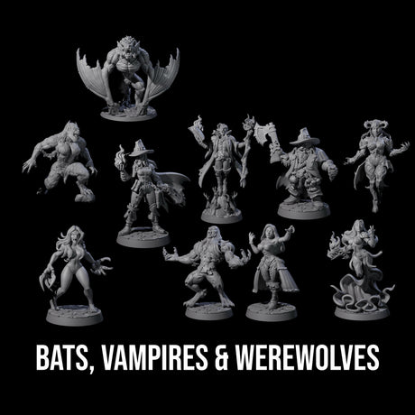 Vampire Hunter and the Hunted Miniature for Dungeons and Dragons, Pathfinder or other TTRPGs