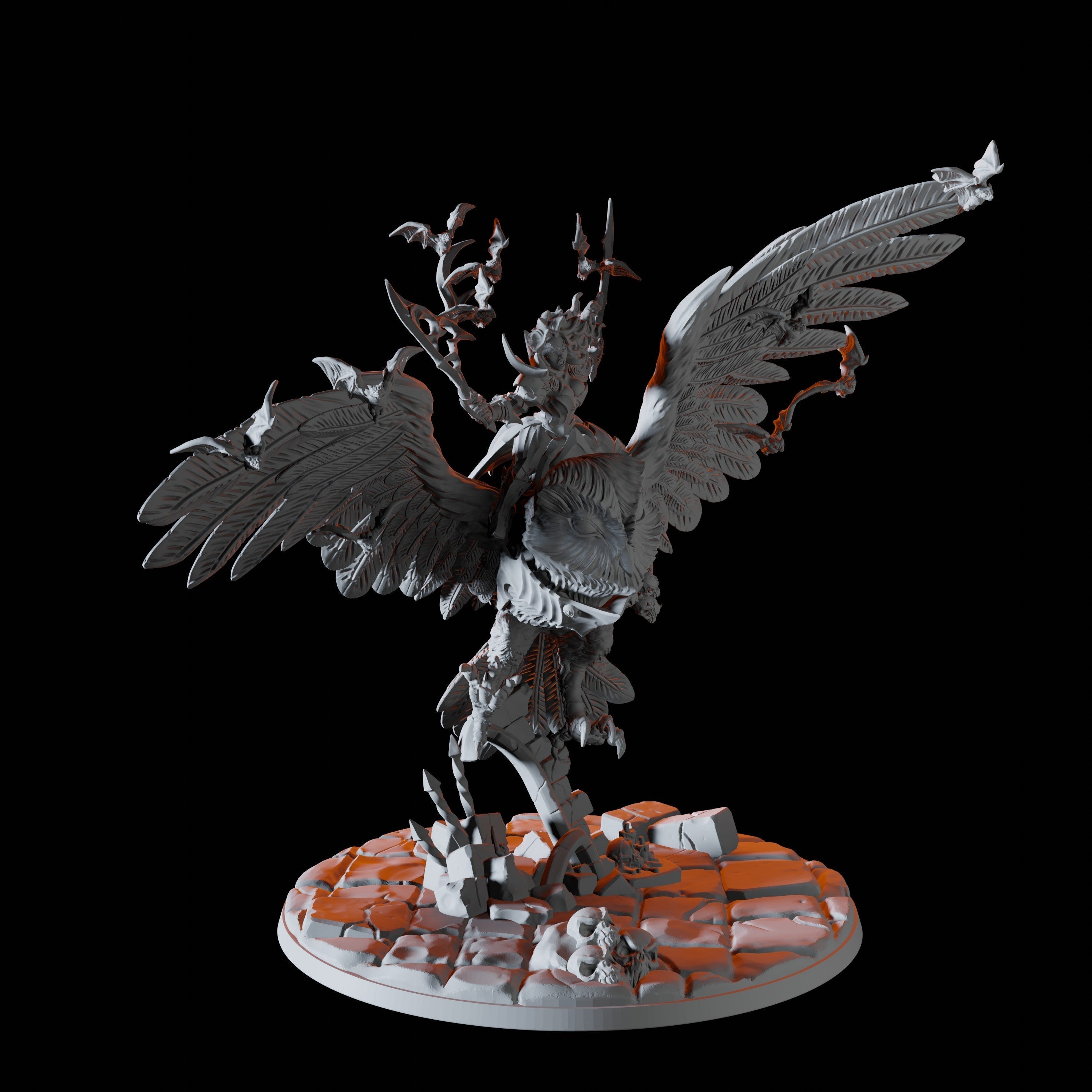 Vampire Riding Giant Owl Miniature for Dungeons and Dragons - Myth Forged