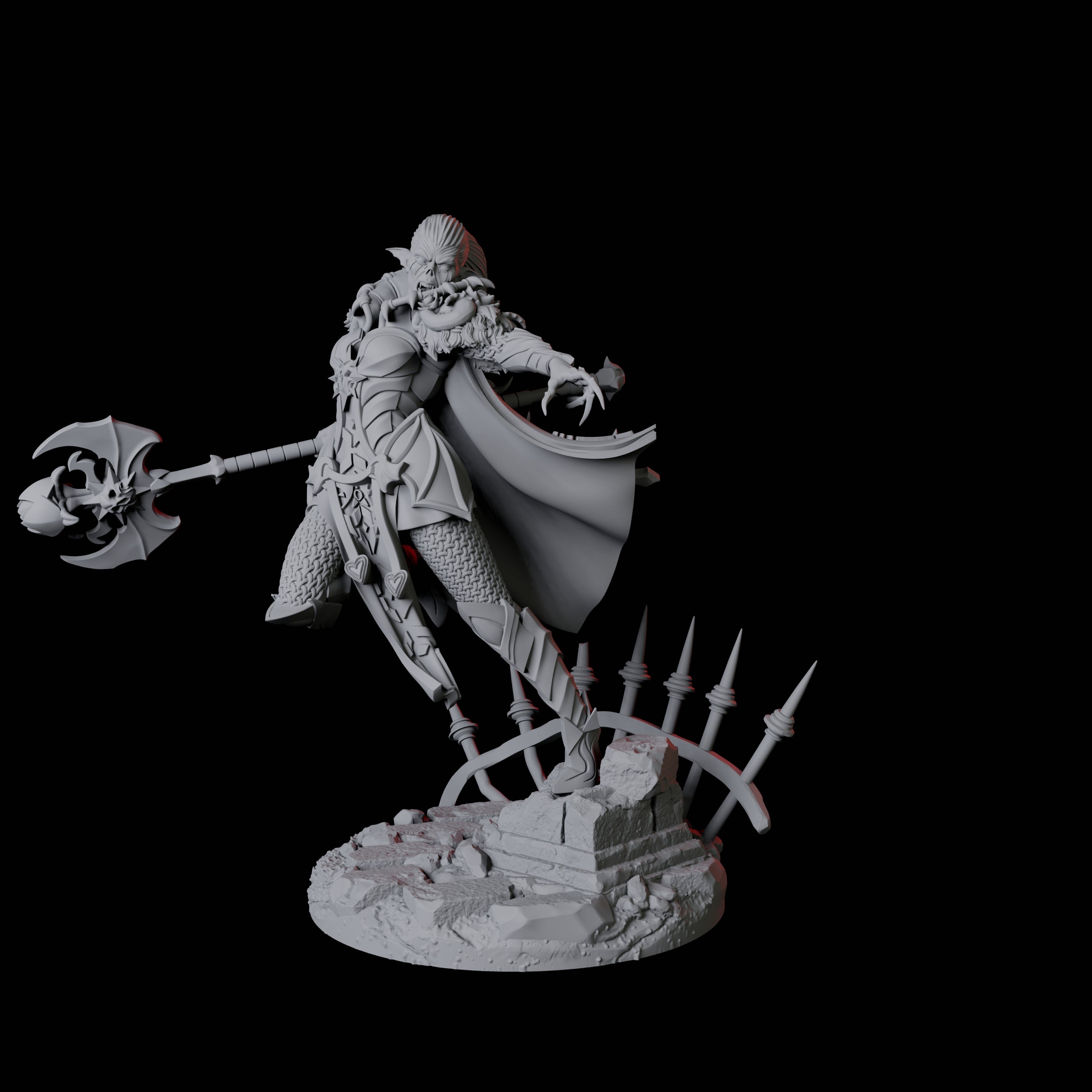 Vampire Warrior B Miniature for Dungeons and Dragons, Pathfinder or other TTRPGs