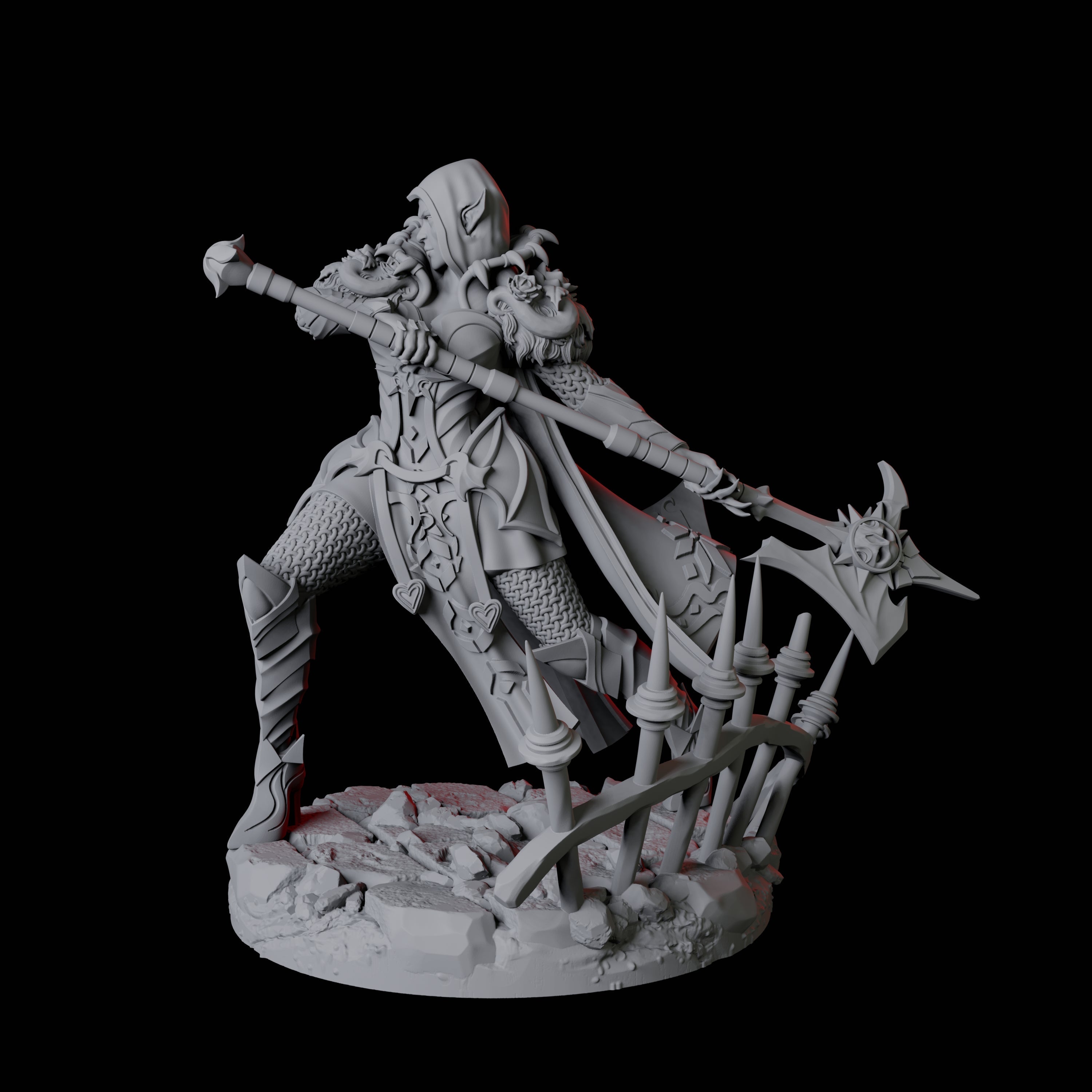 Vampire Warrior C Miniature for Dungeons and Dragons, Pathfinder or other TTRPGs