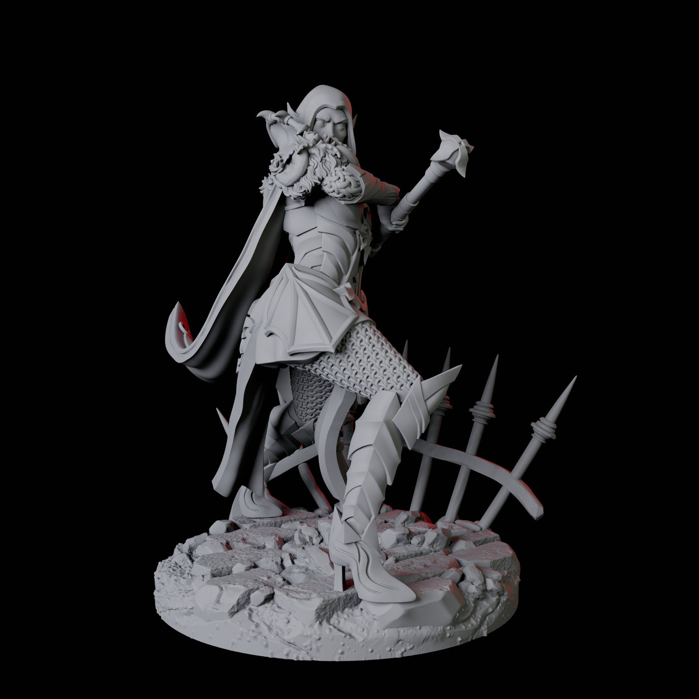 Vampire Warrior C Miniature for Dungeons and Dragons, Pathfinder or other TTRPGs