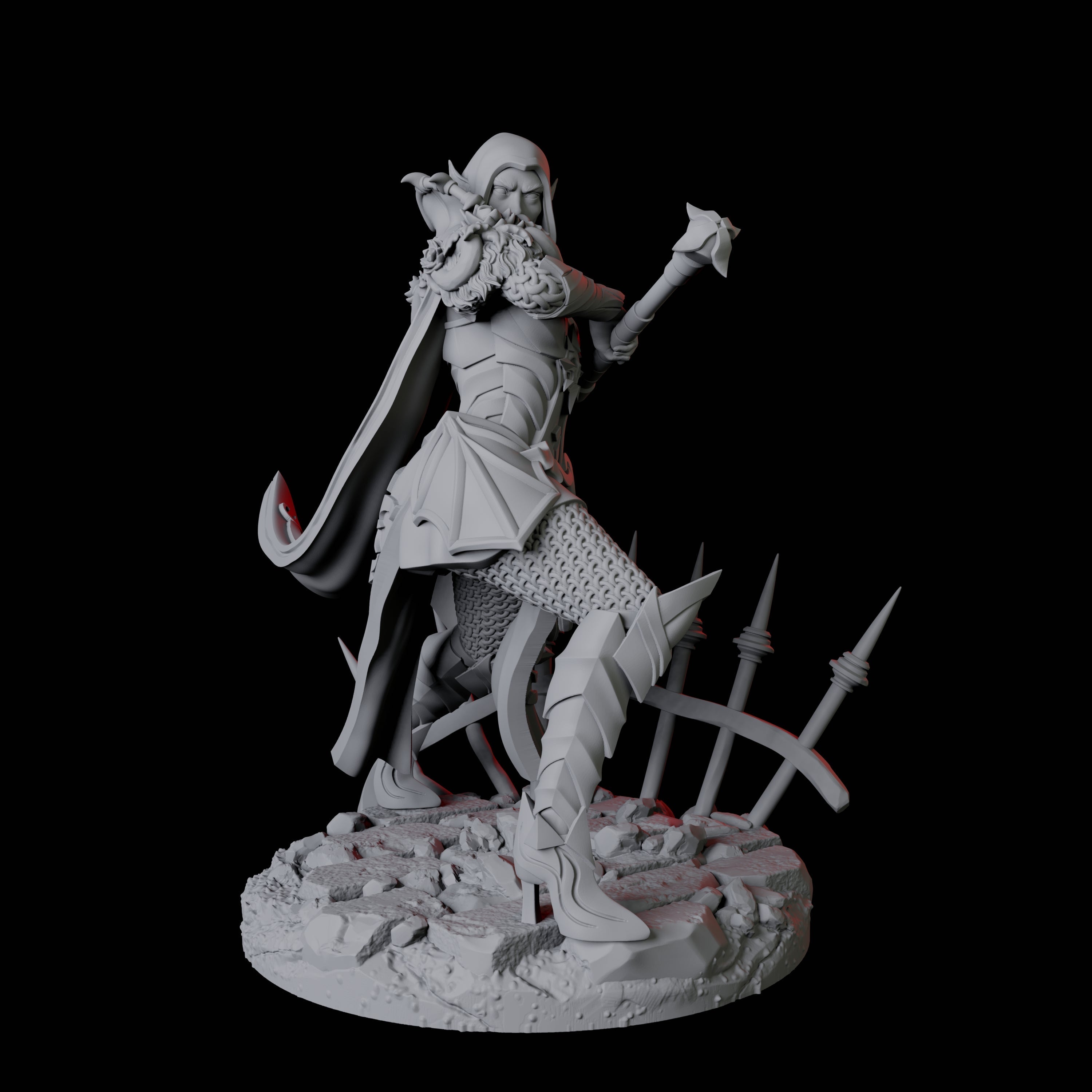 Vampire Warrior C Miniature for Dungeons and Dragons, Pathfinder or other TTRPGs