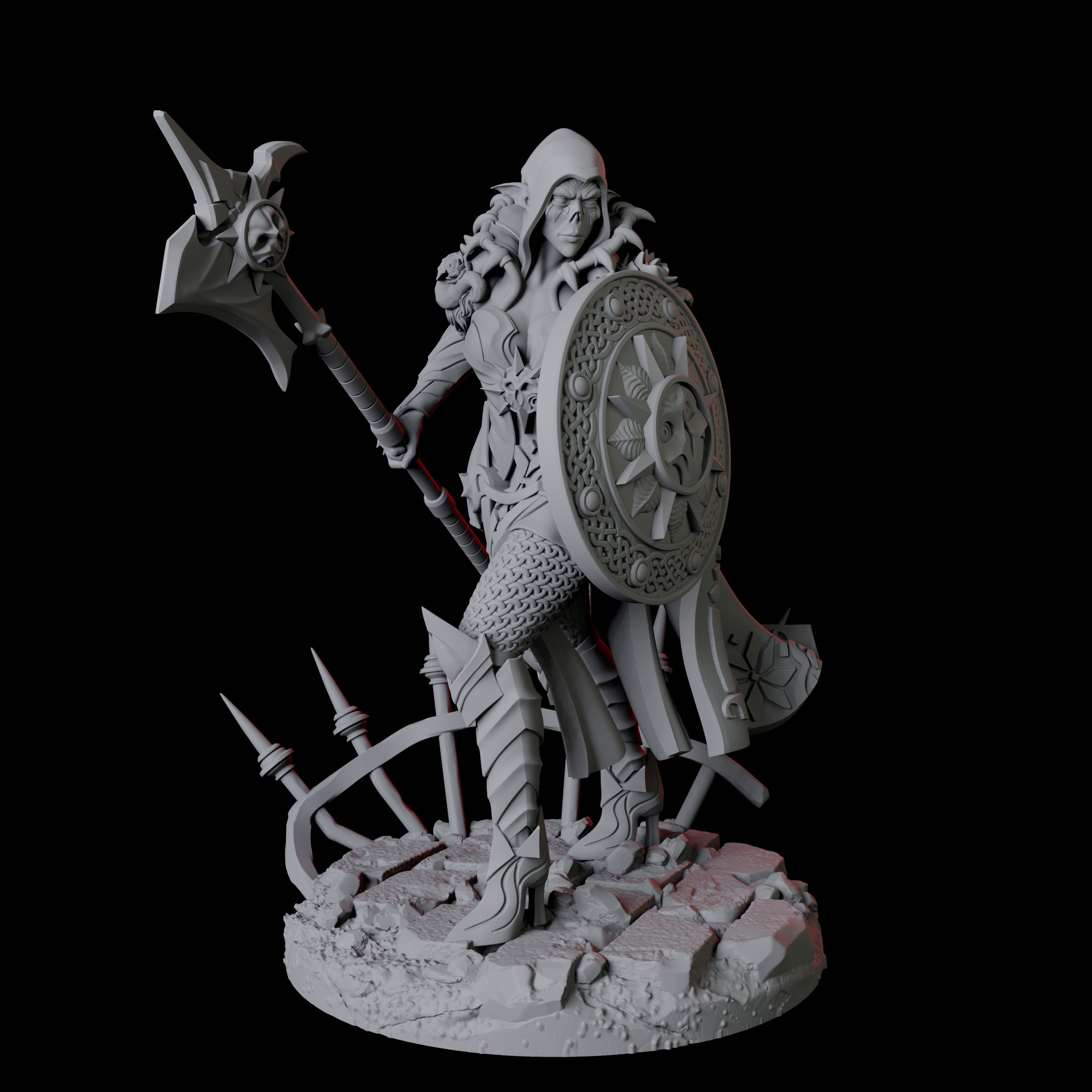 Vampire Warrior D Miniature for Dungeons and Dragons, Pathfinder or other TTRPGs