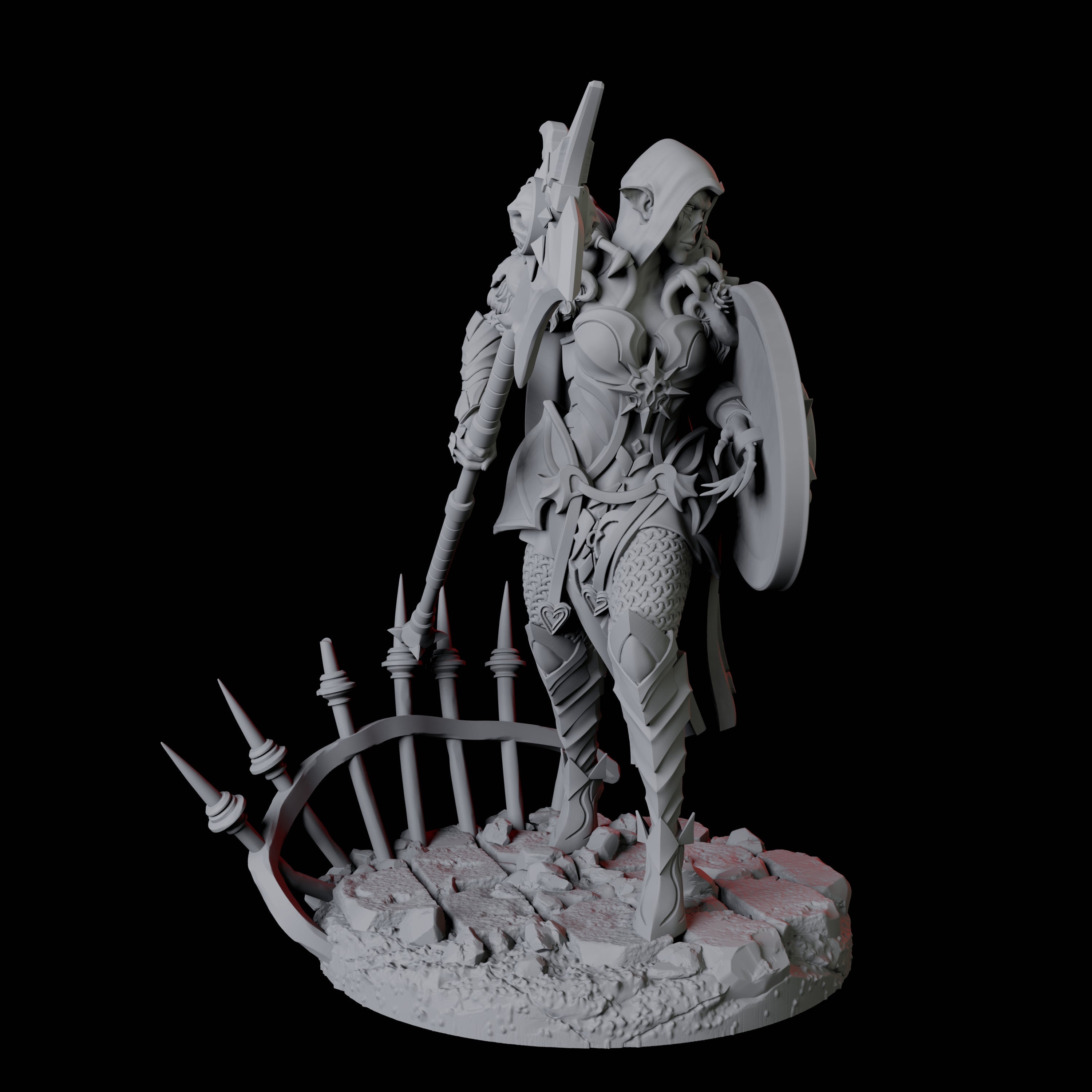 Vampire Warrior D Miniature for Dungeons and Dragons, Pathfinder or other TTRPGs