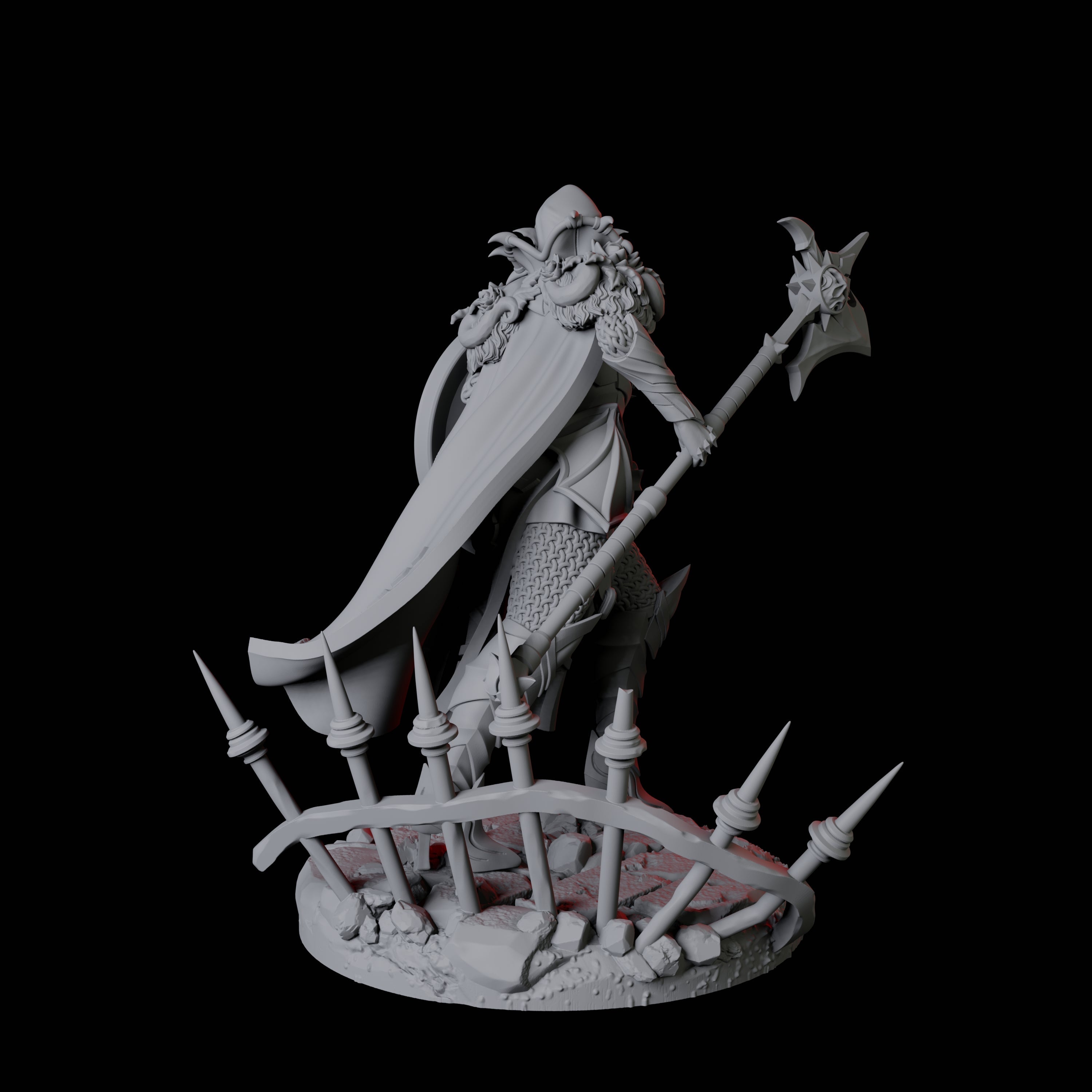 Vampire Warrior D Miniature for Dungeons and Dragons, Pathfinder or other TTRPGs