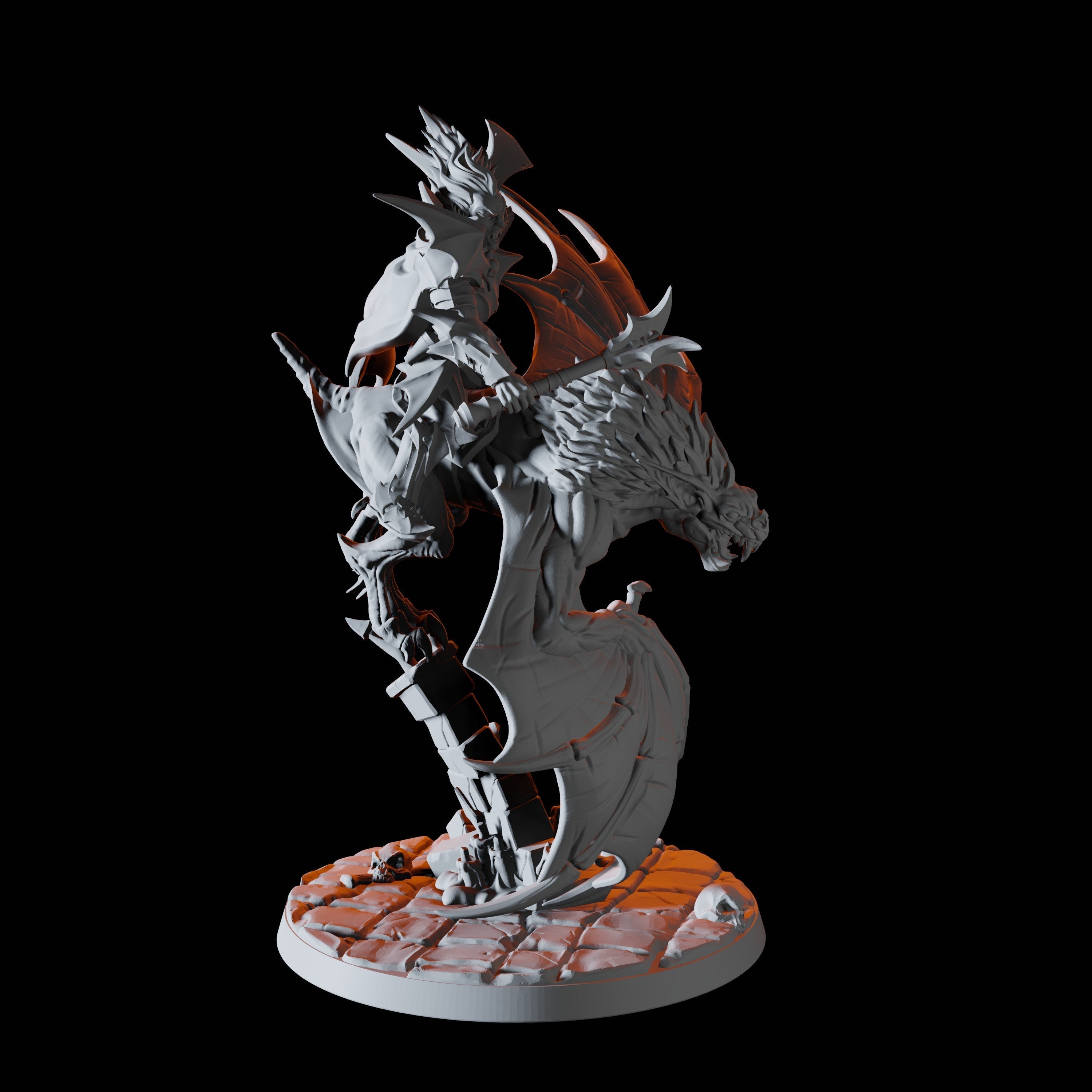 Vampire on Giant Bat Miniature B for Dungeons and Dragons - Myth Forged