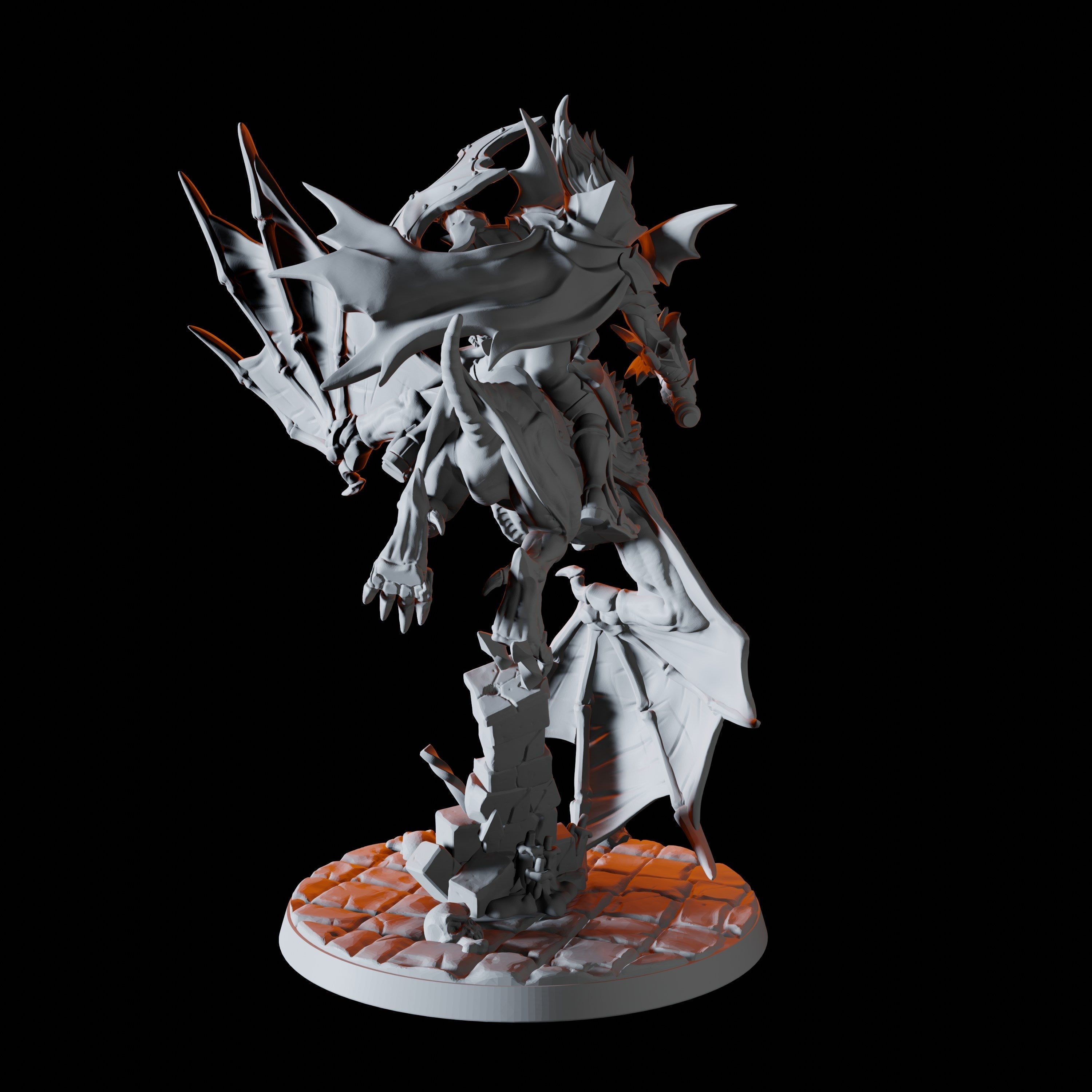 Vampire on Giant Bat Miniature B for Dungeons and Dragons - Myth Forged