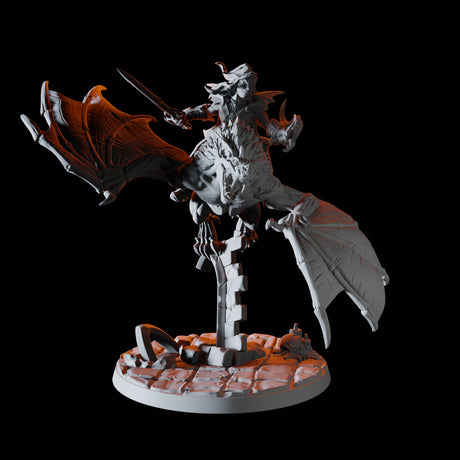 Vampire on Giant Bat C Miniature for Dungeons and Dragons, Pathfinder or other TTRPGs