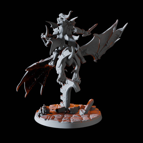 Vampire on Giant Bat C Miniature for Dungeons and Dragons, Pathfinder or other TTRPGs