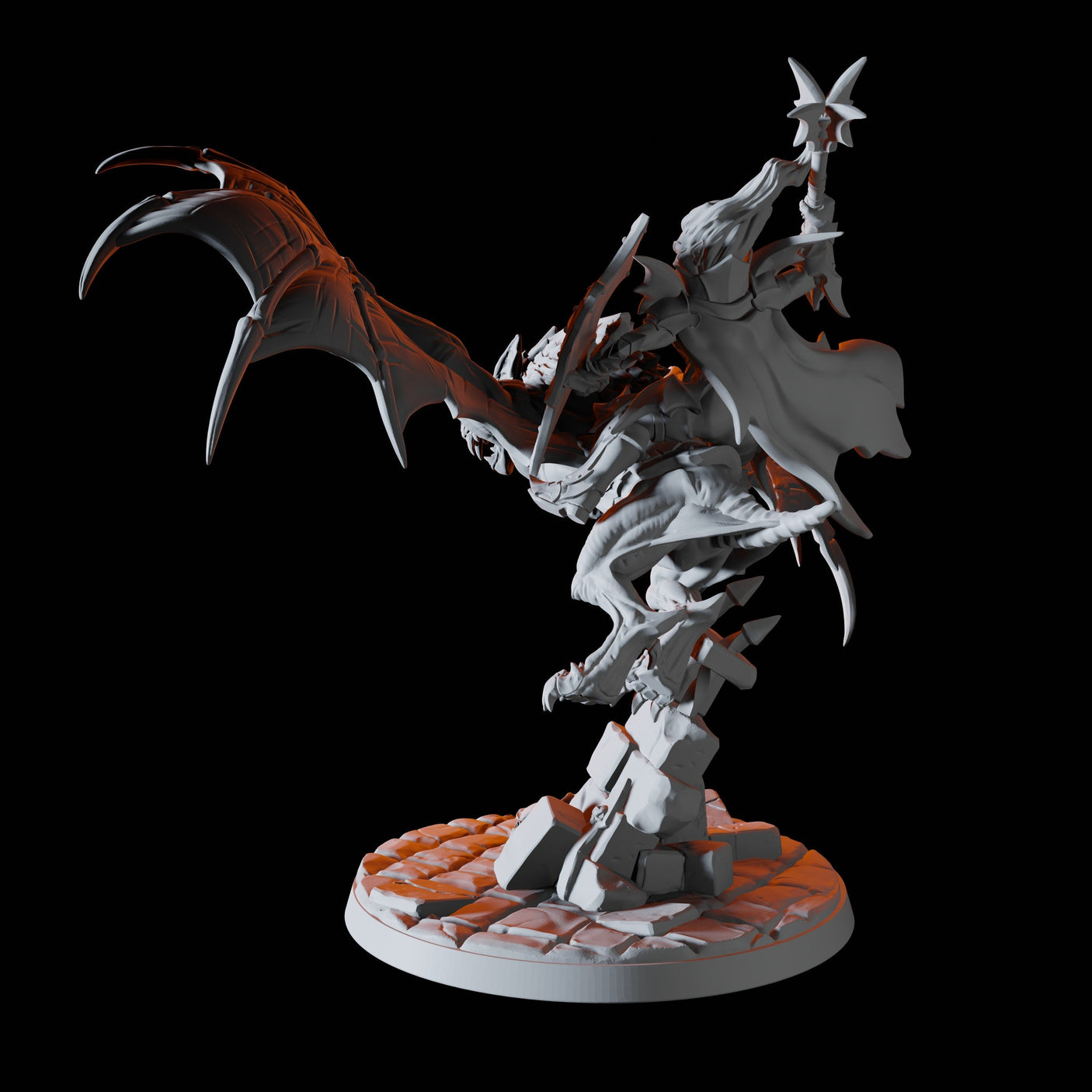 Vampire on Giant Bat D Miniature for Dungeons and Dragons, Pathfinder or other TTRPGs