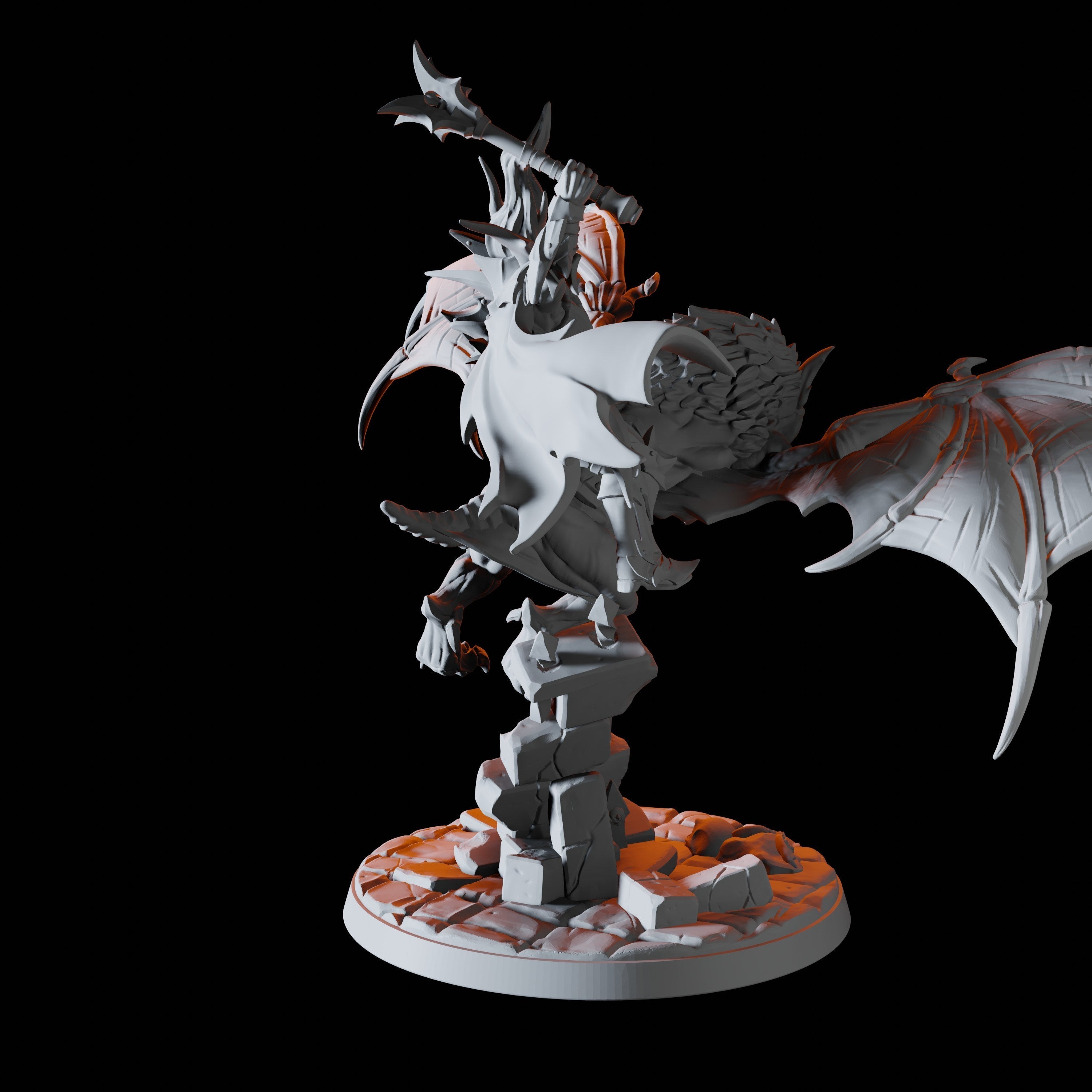 Vampire on Giant Bat Miniature D for Dungeons and Dragons - Myth Forged