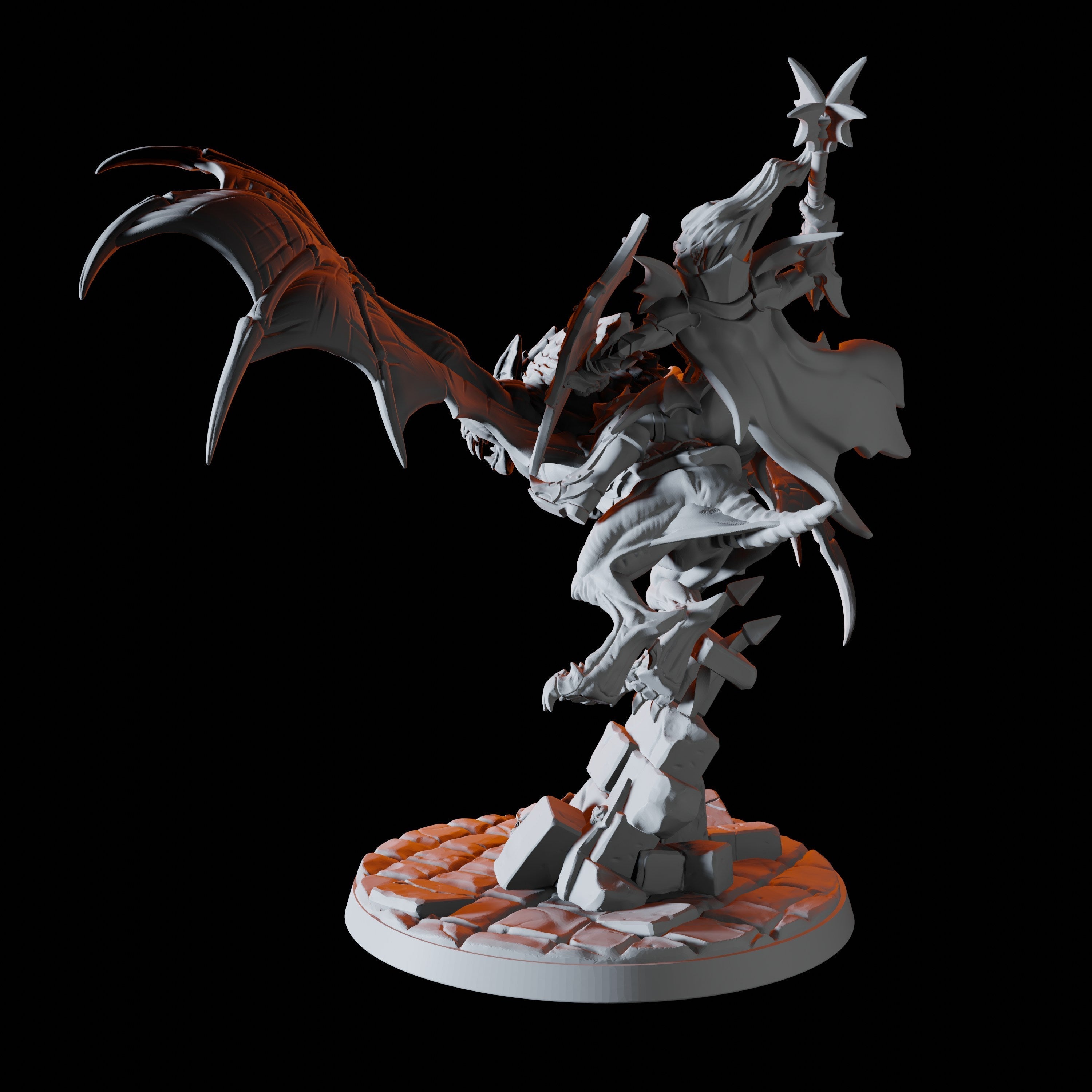 Vampire on Giant Bat Miniature D for Dungeons and Dragons - Myth Forged