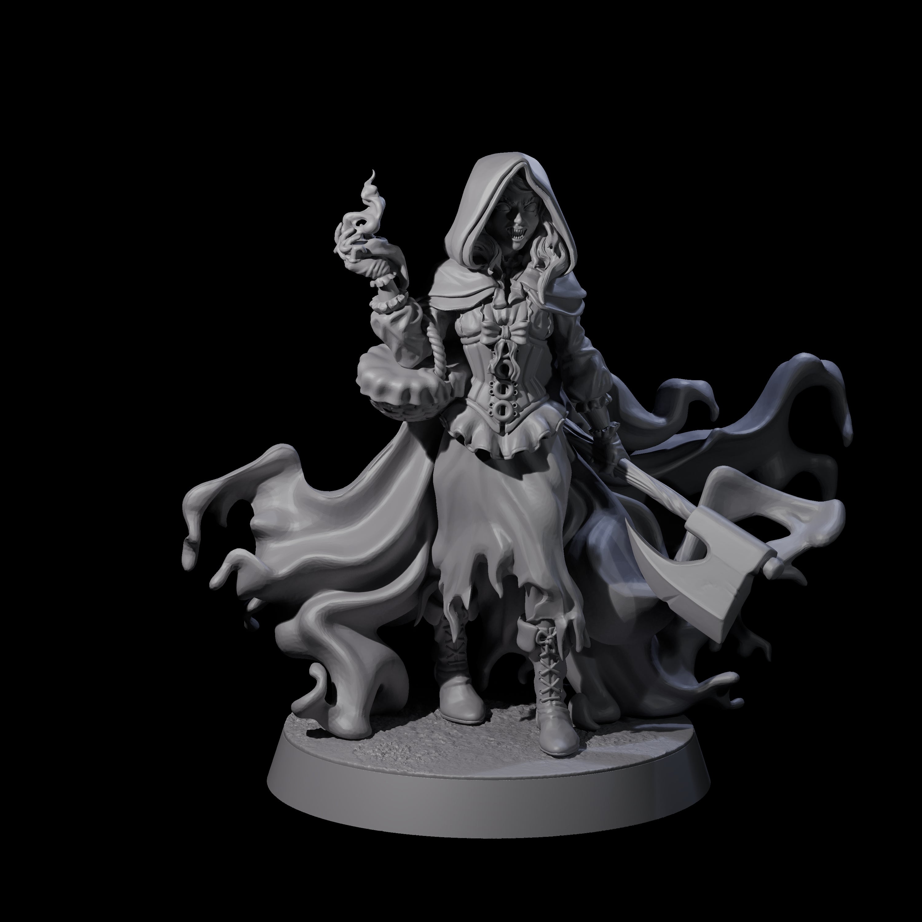 Vampiric Red Riding Hood Miniature for Dungeons and Dragons, Pathfinder or other TTRPGs