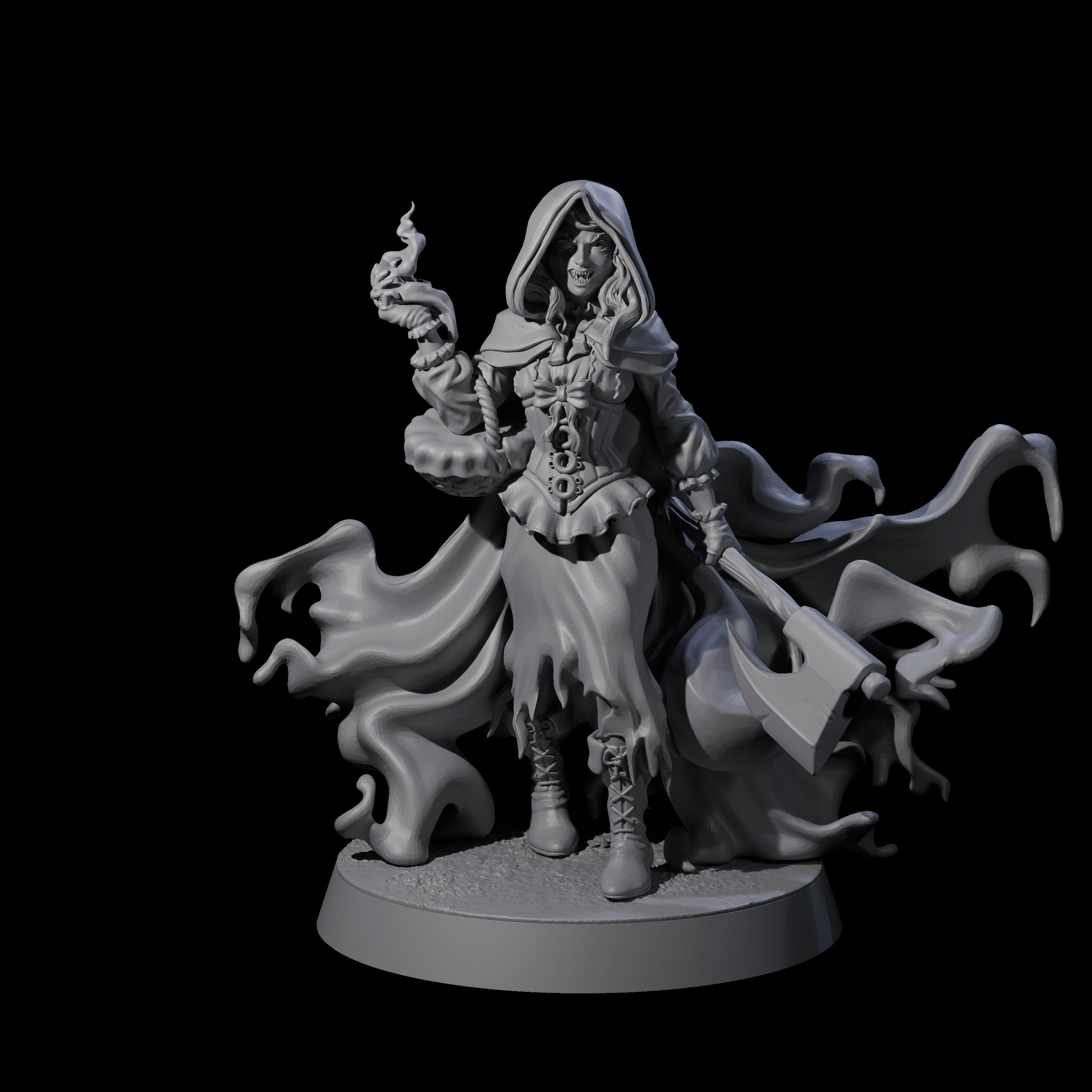 Vampiric Red Riding Hood Miniature for Dungeons and Dragons, Pathfinder or other TTRPGs