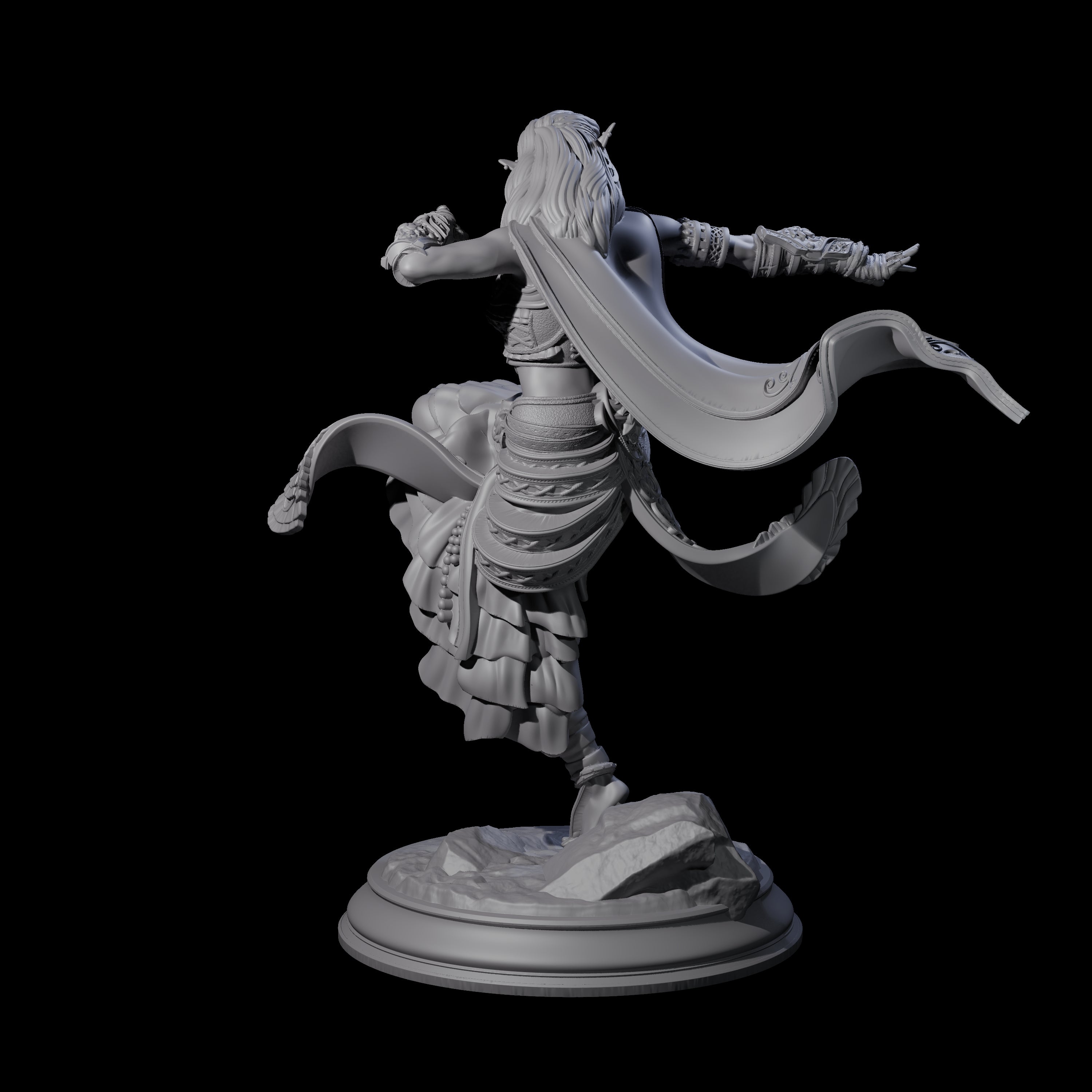 Veiled Elf Monk Miniature for Dungeons and Dragons, Pathfinder or other TTRPGs