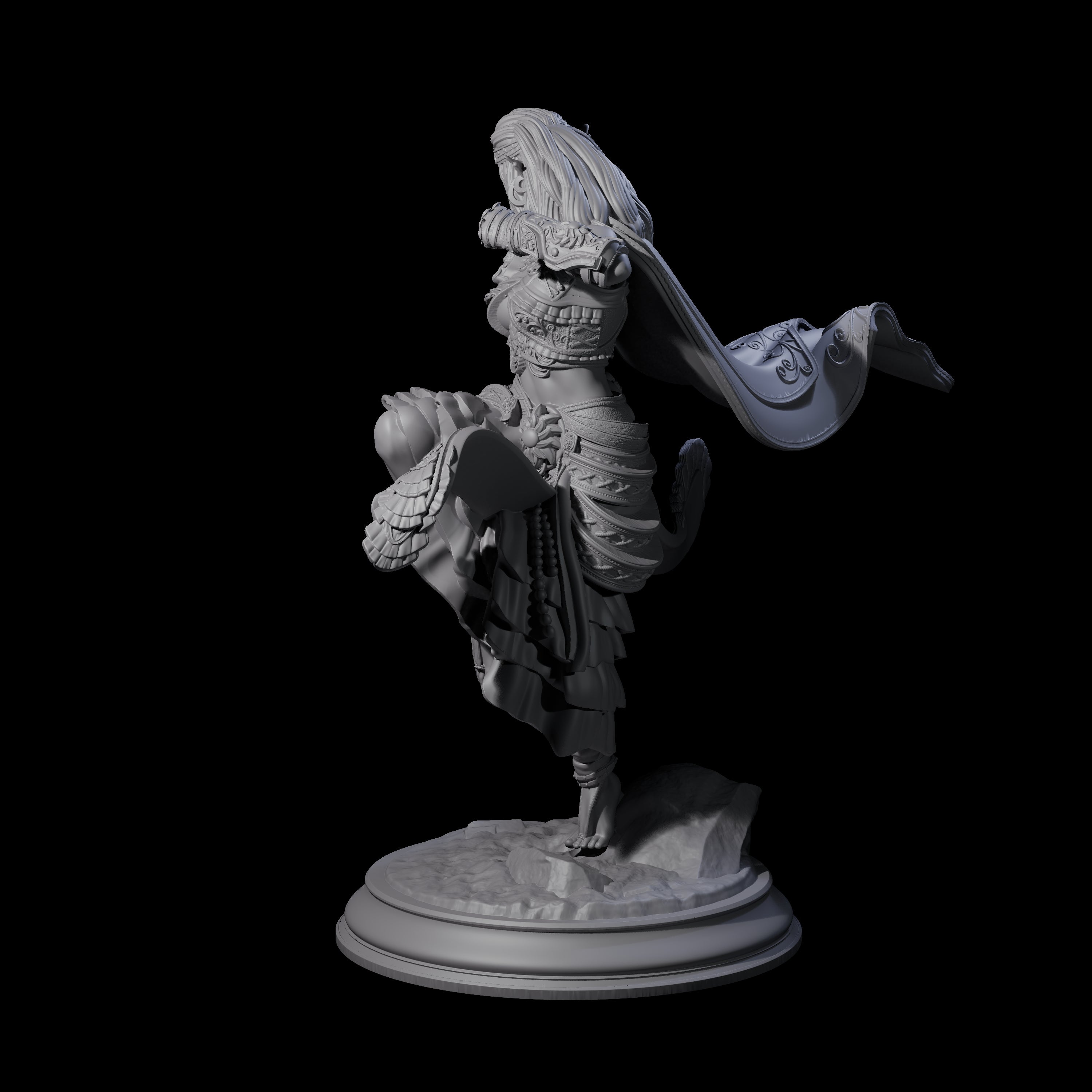 Veiled Elf Monk Miniature for Dungeons and Dragons, Pathfinder or other TTRPGs