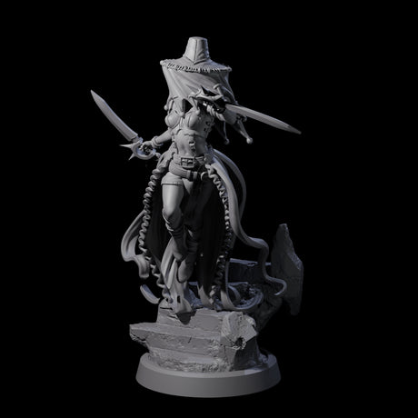 Veiled Striking Assassin Miniature for Dungeons and Dragons, Pathfinder or other TTRPGs