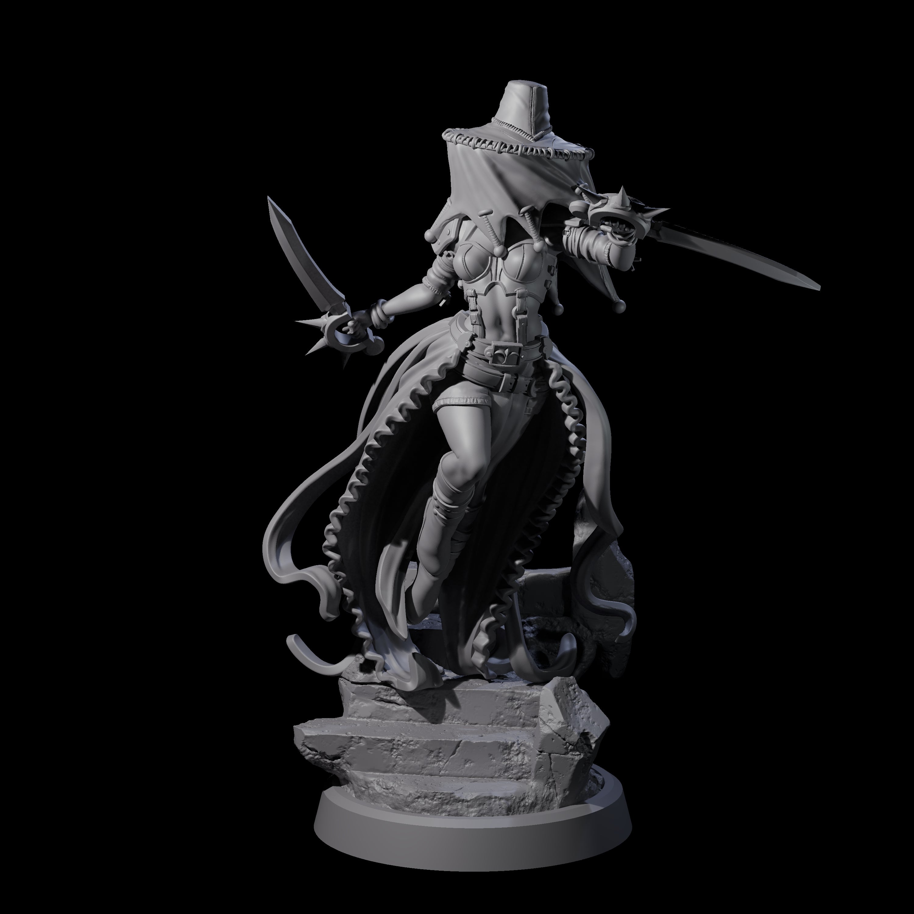 Veiled Striking Assassin Miniature for Dungeons and Dragons, Pathfinder or other TTRPGs