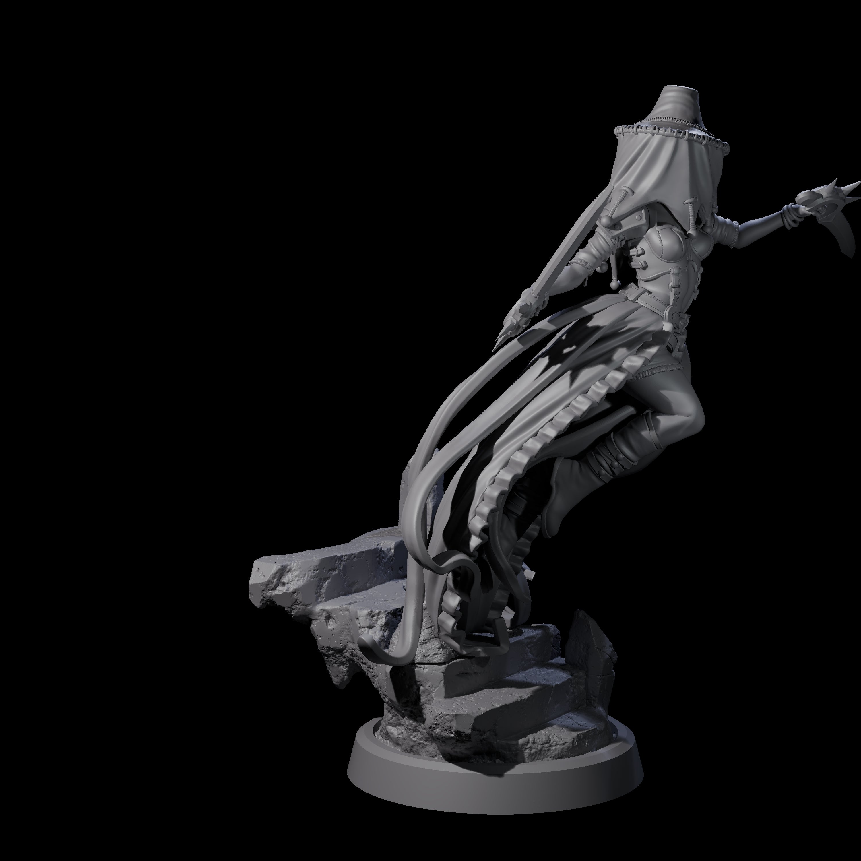 Veiled Striking Assassin Miniature for Dungeons and Dragons, Pathfinder or other TTRPGs