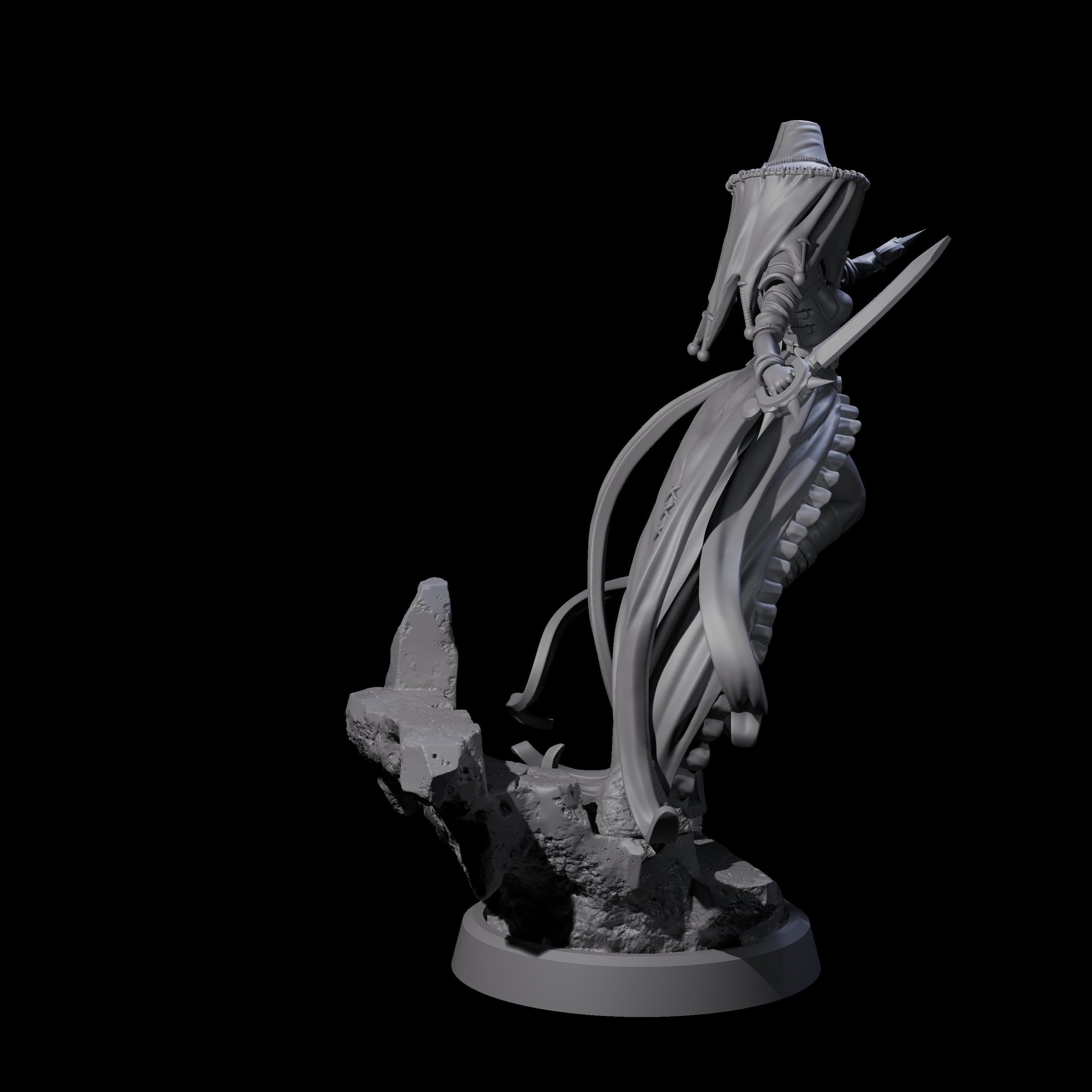 Veiled Striking Assassin Miniature for Dungeons and Dragons, Pathfinder or other TTRPGs