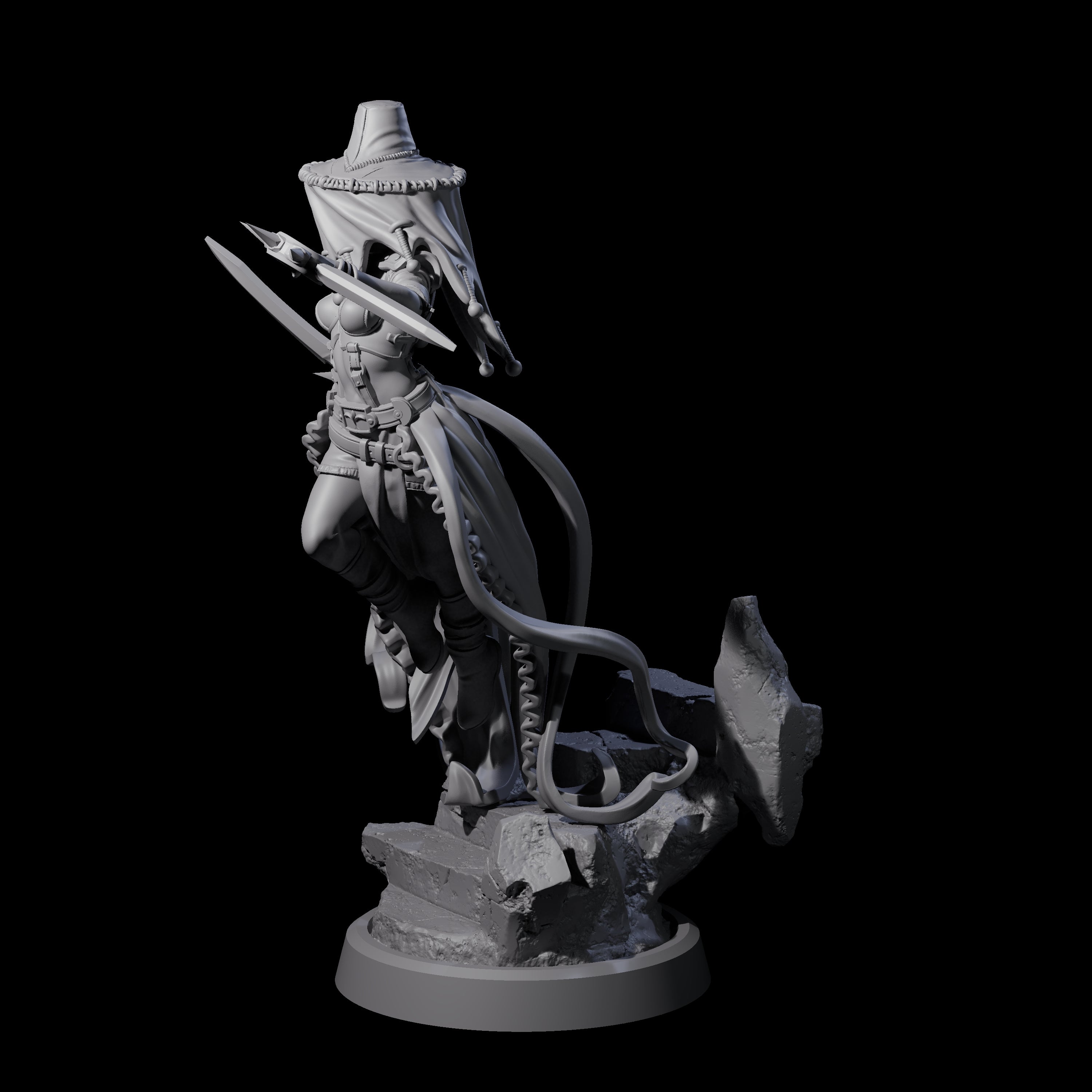 Veiled Striking Assassin Miniature for Dungeons and Dragons, Pathfinder or other TTRPGs