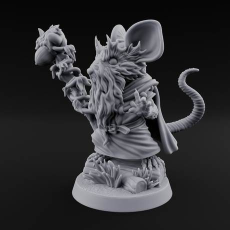 Venerable Mousling Sage Miniature for Dungeons and Dragons, Pathfinder or other TTRPGs