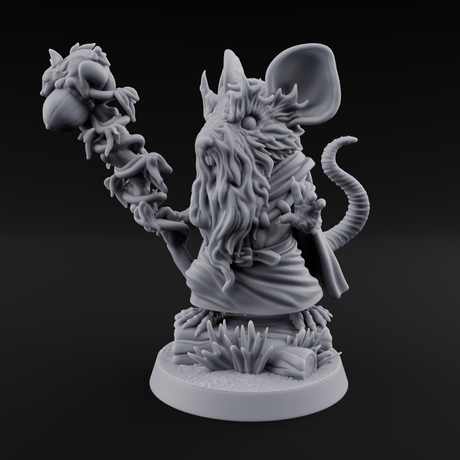 Venerable Mousling Sage Miniature for Dungeons and Dragons, Pathfinder or other TTRPGs
