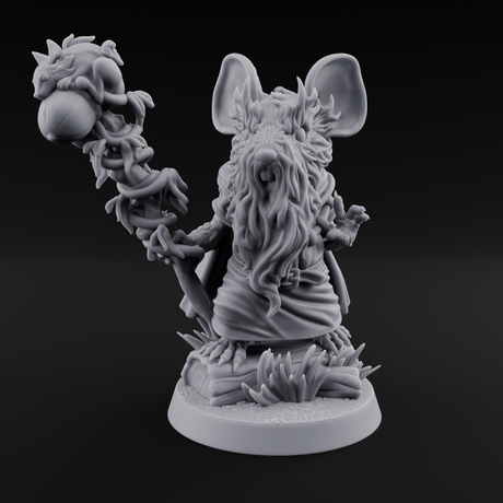Venerable Mousling Sage Miniature for Dungeons and Dragons, Pathfinder or other TTRPGs
