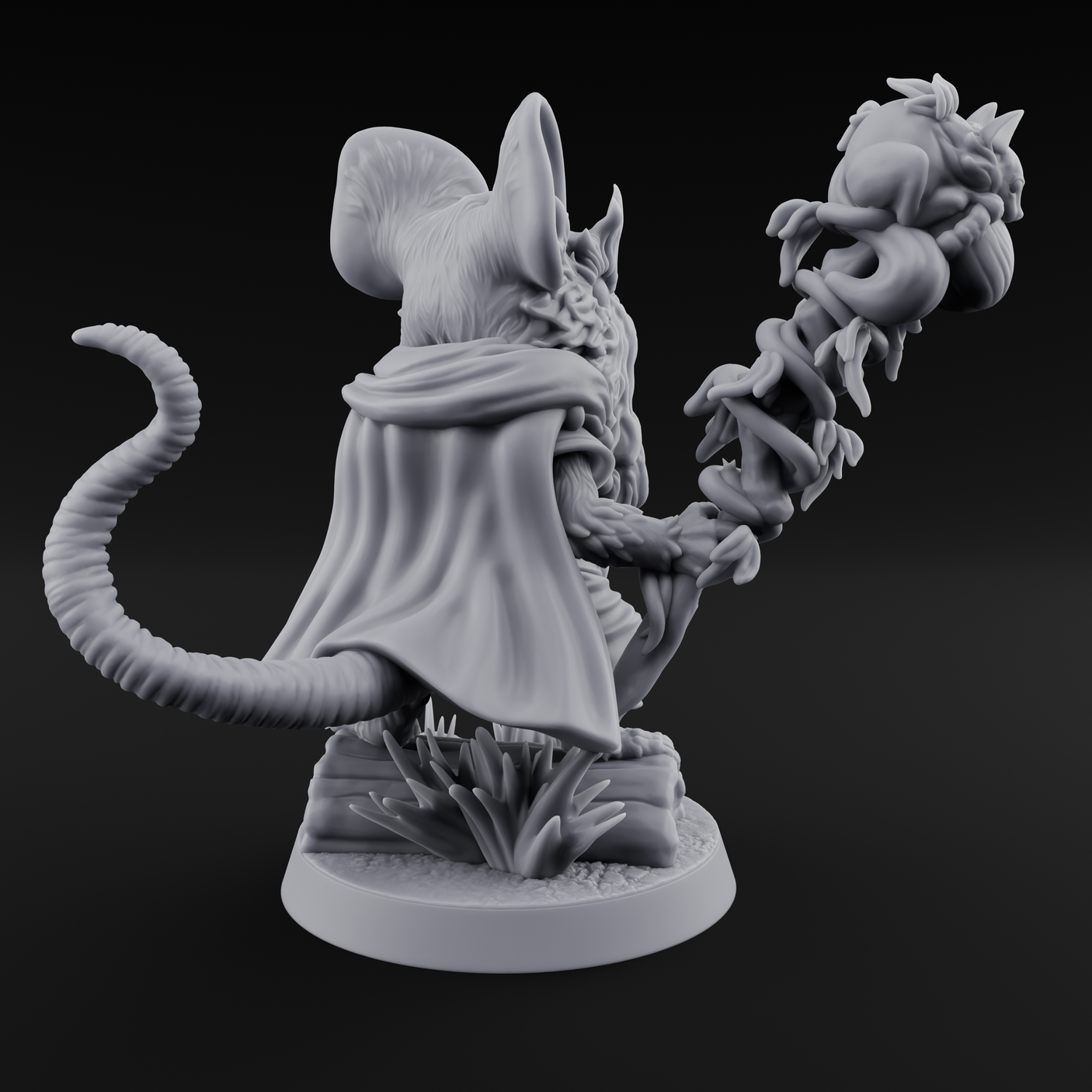 Venerable Mousling Sage Miniature for Dungeons and Dragons, Pathfinder or other TTRPGs