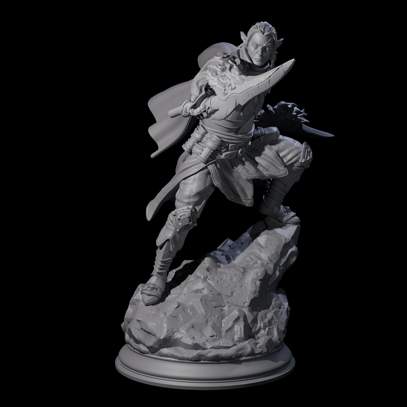Veteran Elf Warrior Miniature for Dungeons and Dragons, Pathfinder or other TTRPGs