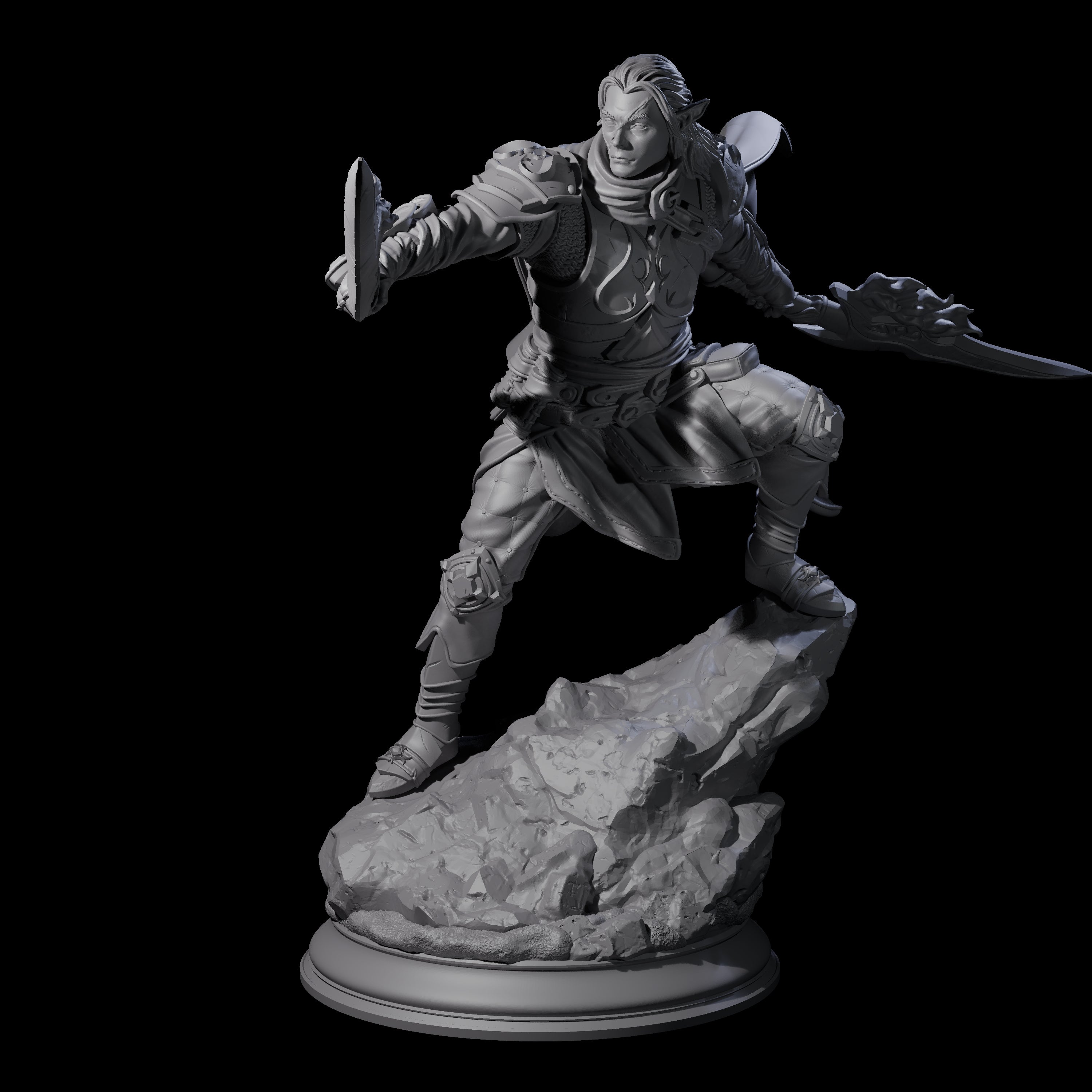 Veteran Elf Warrior Miniature for Dungeons and Dragons, Pathfinder or other TTRPGs